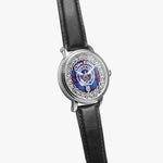 Elliot Scottish Clan Tartan Crest Badge Silver Automatic Watch Size 46mm