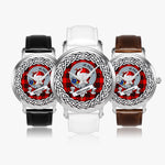 Wemyss Scottish Clan Tartan Crest Badge Silver Automatic Watch Size 46mm