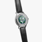 Scottish Forsyth Clan Tartan Crest Badge Silver Automatic Watch Size 46mm