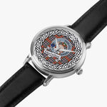 MacFarlane Scottish Clan Tartan Crest Badge Silver Automatic Watch Size 46mm