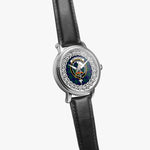 Hutton Scottish Clan Tartan Crest Badge Silver Automatic Watch Size 46mm