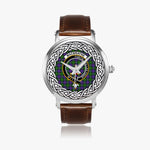 MacBrayne Scottish Clan Tartan Crest Badge Silver Automatic Watch Size 46mm