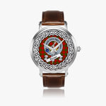 Dewar Scottish Clan Tartan Crest Badge Silver Automatic Watch Size 46mm