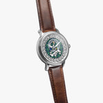 MacNeill Of Colonsay Scottish Clan Tartan Crest Badge Silver Automatic Watch Size 46mm