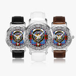 Newton Scottish Clan Tartan Crest Badge Silver Automatic Watch Size 46mm