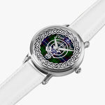 Scottish Russell Clan Tartan Crest Badge Silver Automatic Watch Size 46mm