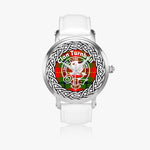 Scottish Turnbull Clan Tartan Crest Badge Silver Automatic Watch Size 46mm