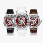 Matheson Scottish Clan Tartan Crest Badge Silver Automatic Watch Size 46mm