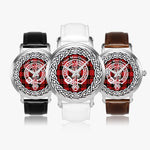 MacQueen Clan Tartan Crest Badge Silver Automatic Watch Size 46mm