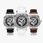Scottish Logan Clan Tartan Crest Badge Silver Automatic Watch Size 46mm