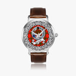 Darroch Scottish Clan Tartan Crest Badge Silver Automatic Watch Size 46mm
