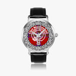 MacDougall Scottish Clan Tartan Crest Badge Old Silver Automatic Watch Size 46mm