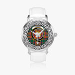 Stewart (of Appin) Scottish Clan Tartan Crest Badge Silver Automatic Watch Size 46mm