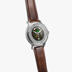 Crosbie Scottish Clan Tartan Crest Badge Silver Automatic Watch Size 46mm