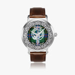 Davis Scottish Clan Tartan Crest Badge Silver Automatic Watch Size 46mm