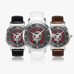 Clan Donnachaidh Robertson Crest & Tartan Knot Sterling Silver Unisex Automatic Watch (Silver) Size 46mm