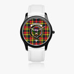 Scottish Buchanan Modern 2 Watch Tartan Crest Leather Strap Classic Plaid Watch