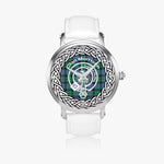 Scottish Morrison Clan Tartan Crest Badge Silver Automatic Watch Size 46mm