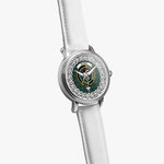 Byres Scottish Clan Tartan Crest Badge Silver Automatic Watch Size 46mm