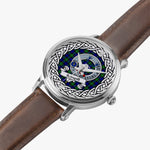 Sempill Scottish Clan Tartan Crest Badge Silver Automatic Watch Size 46mm