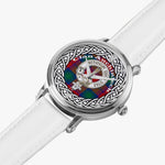 Auchinleck Scottish Clan Tartan Crest Badge Silver Automatic Watch Size 46mm