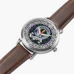 Elphinstone Scottish Clan Tartan Crest Badge Silver Automatic Watch Size 46mm