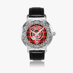 Scottish Nesbitt Clan Tartan Crest Badge Silver Automatic Watch Size 46mm