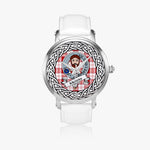 Menzies Scottish Clan Tartan Crest Badge Silver Automatic Watch Size 46mm