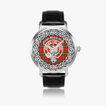 Maclaine of Lochbuie Scottish Clan Tartan Crest Badge Silver Automatic Watch Size 46mm