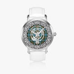 Scottish Cathcart Clan Tartan Crest Badge Silver Automatic Watch Size 46mm