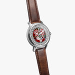 Scottish Wilson Clan Tartan Crest Badge Silver Automatic Watch Size 46mm