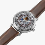 Borthwick Scottish Clan Tartan Crest Badge Silver Automatic Watch Size 46mm
