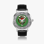 Currie Scottish Clan Tartan Crest Badge Silver Automatic Watch Size 46mm