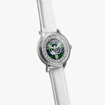 Carmichael Modern Scottish Clan Tartan Crest Badge Silver Automatic Watch Size 46mm