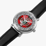 Scottish Fenton Clan Tartan Crest Badge Silver Automatic Watch Size 46mm