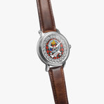 Chisholm Scottish Clan Tartan Crest Badge Silver Automatic Watch Size 46mm