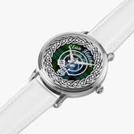 Scottish Fletcher Clan Tartan Crest Badge Silver Automatic Watch Size 46mm