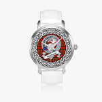 Hepburn Scottish Clan Tartan Crest Badge Silver Automatic Watch Size 46mm