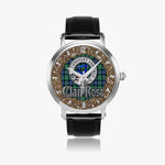 Scottish Rose Celtic Circle Silver Automatic Watch Size 46mm