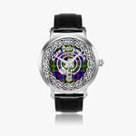 Scottish Dalrymple surname Scottish clan tartan crest badge Silver Automatic Watch Size 46mm