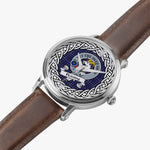 Fleming Scottish Clan Tartan Crest Badge Silver Automatic Watch Size 46mm