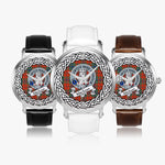 Maclean Scottish Clan Tartan Crest Badge Silver Automatic Watch Size 46mm