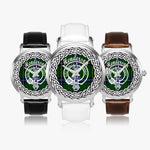 Scottish Henderson Clan Tartan Crest Badge Silver Automatic Watch Size 46mm