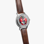 Scottish Ruthven Clan Tartan Crest Badge Silver Automatic Watch Size 46mm