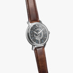 Clan Gladstone Crest & Tartan Knot Sterling Silver Unisex Automatic Watch (Silver) Size 46mm