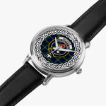 Meldrum Scottish Clan Tartan Crest Badge Silver Automatic Watch Size 46mm