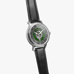 Clan Kinnear Crest & Tartan Knot Sterling Silver Unisex Automatic Watch (Silver) Size 46mm