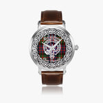 McCutcheon Scottish Clan Tartan Crest Badge Silver Automatic Watch Size 46mm
