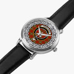 Langlands Scottish Clan Tartan Crest Badge Silver Automatic Watch Size 46mm