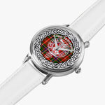 Scottish Somerville Clan Tartan Crest Badge Silver Automatic Watch Size 46mm